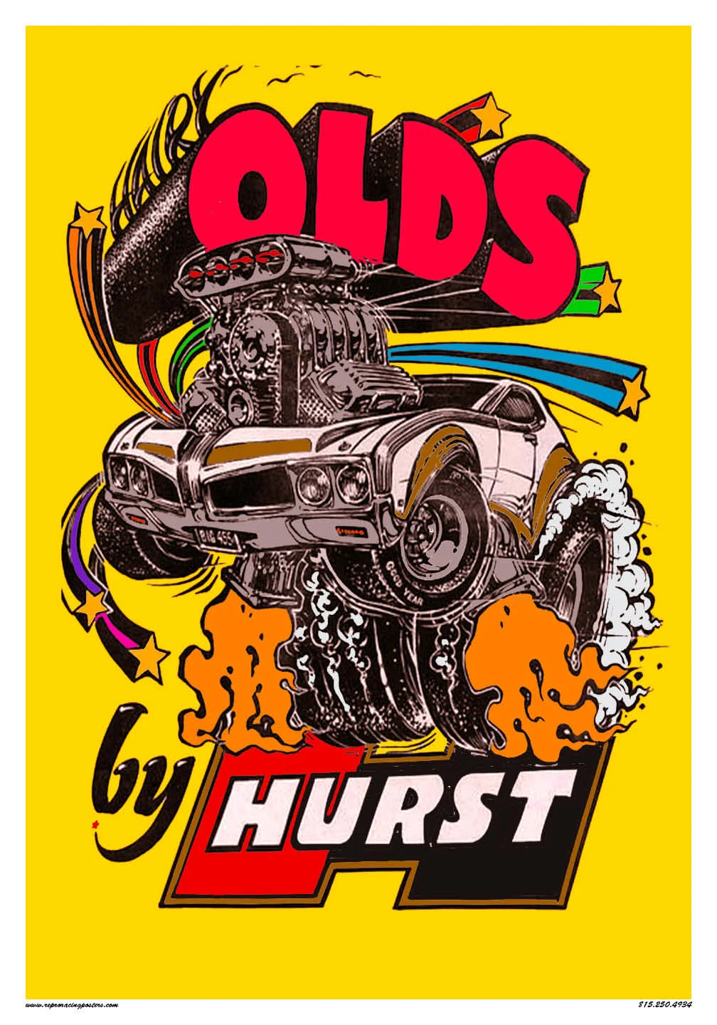 Hurst Hairy Olds 442 — Vintage Reproduction Racing Posters